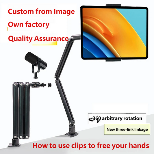 Tablet & Phone Arm Stand | 360° Rotating Desk Holder