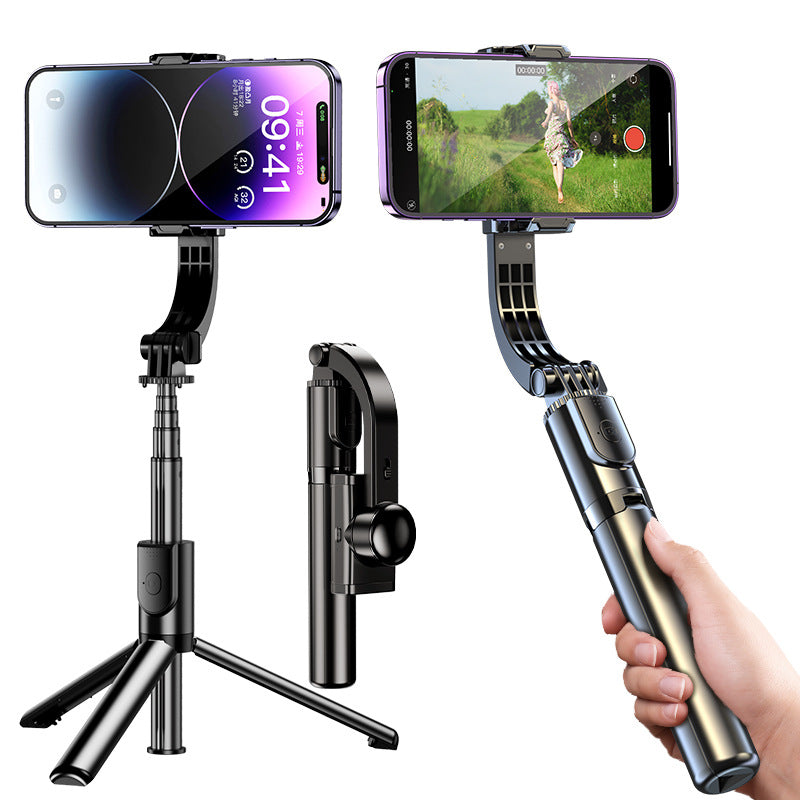 Mini Anti-Shake Phone Gimbal Selfie Stick, Foldable 16.5cm-82cm, Tripod & Bluetooth Remote