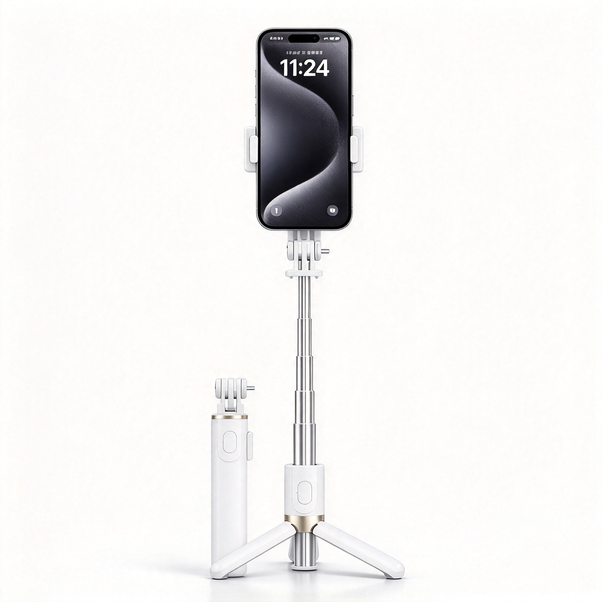 Phone Selfie Stick Tripod, extendable pole, wireless remote shutter