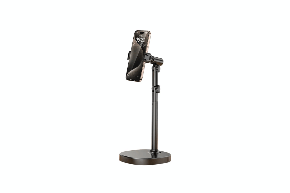 Adjustable monitor and tablet stands arranged in an ergonomic workspace