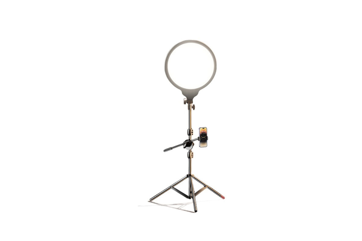 Adjustable Tripod Live Streaming Stand with Ring Light, Multi Phone Holder for Creator Shooting