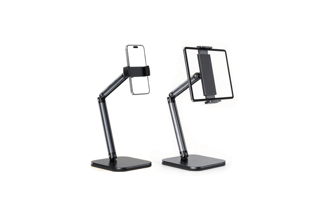 4-axis adjustable tablet stand delivers stable ergonomic support for office, study and gaming all day long.