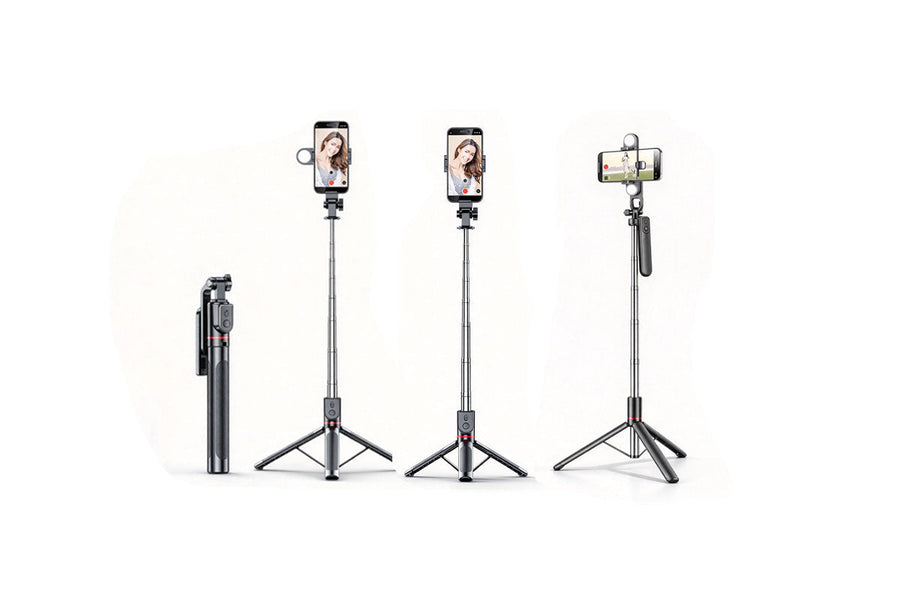 Bluetooth Selfie Stick Tripod with Fill Light for Travel & Vlogging