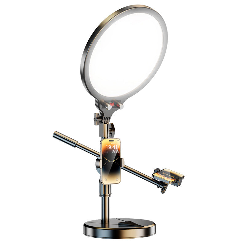 Ring light phone stand set up for video recording