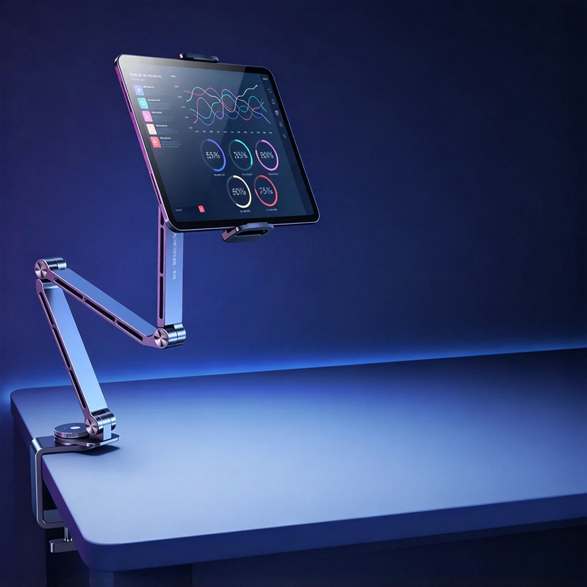 Aluminum Alloy Desk Clamp Tablet Arm Stand, 360 Adjustable, for Phone Tablet Switch, Prime Mount