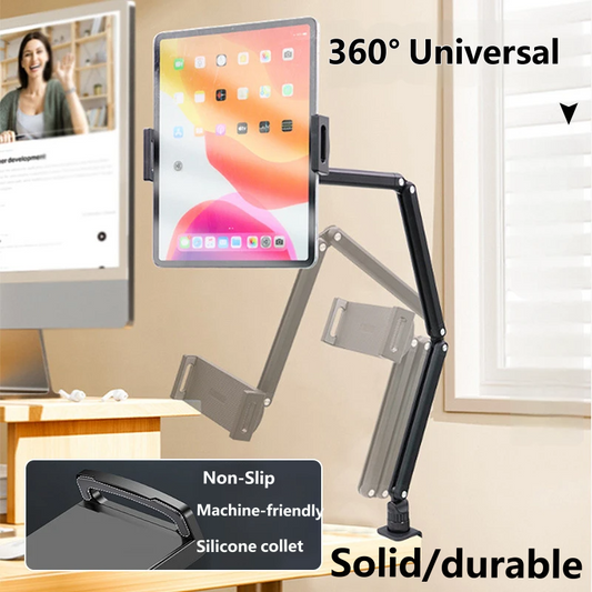 Tablet & Phone Arm Stand | 360° Rotating Desk Holder