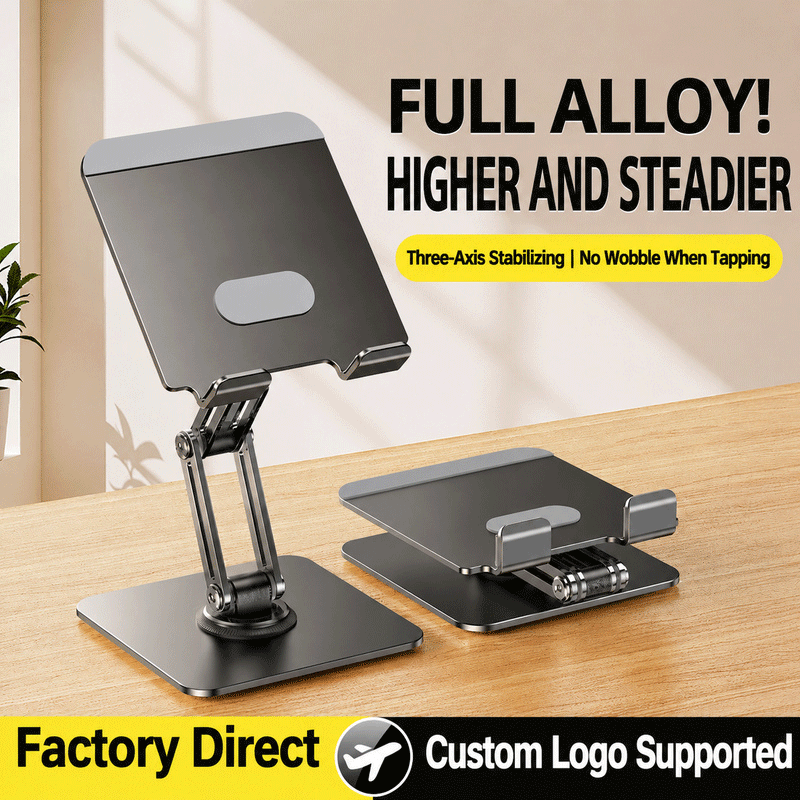 Aluminum tablet stand with dual support arms