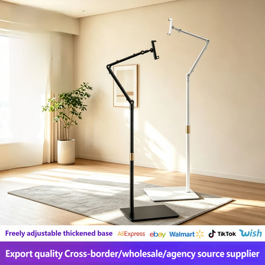 Cantilever Floor Tablet Phone Stand Adjustable Multi-Joint Holder for Live Streaming & Overhead Shooting - main product view