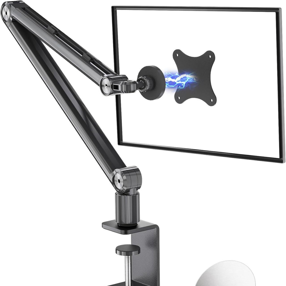 Desk Clamp Magnetic Tablet Holder, Adjustable Aluminum Flex Arm Stand for Up to 18.5 Inch Tablets