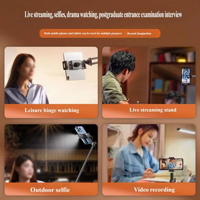 Floor Tablet & Phone Stand, Multi-Joint Adjustable Arm