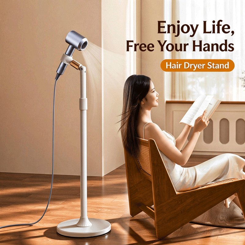 Hands free hair dryer stand, height adjustable, free your hands