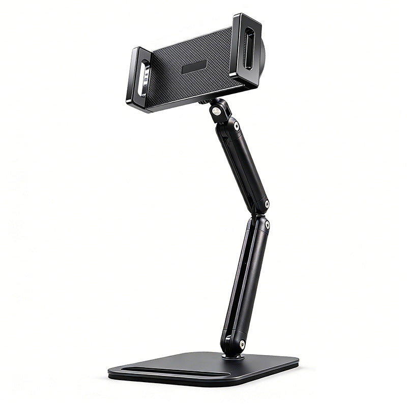 Black multi-joint tablet desk stand, adjustable heavy duty alloy arm holder