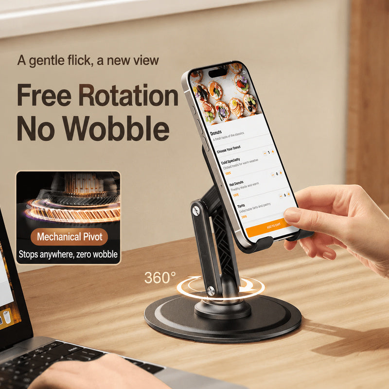 Rotatable Phone Stand, 360° rotation, wobble-free base