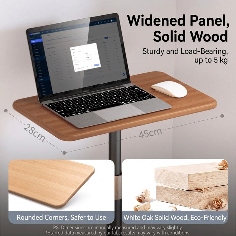 Floor laptop stand, widened solid wood panel, heavy load up to 5kg