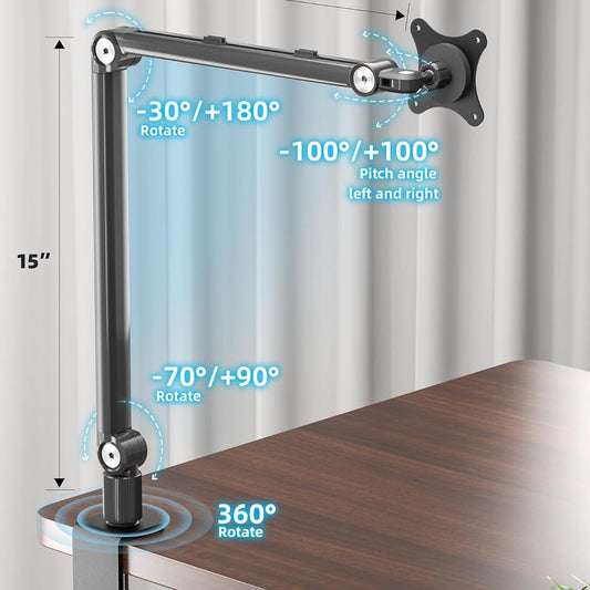 Desk Clamp Magnetic Tablet Holder Adjustable Aluminum Flex Arm Stand for Up to 18.5 Inch Tablets - main product view