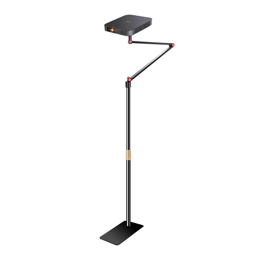 Floor projector stand, multi-joint adjustable arm, stable flat base for projector placement