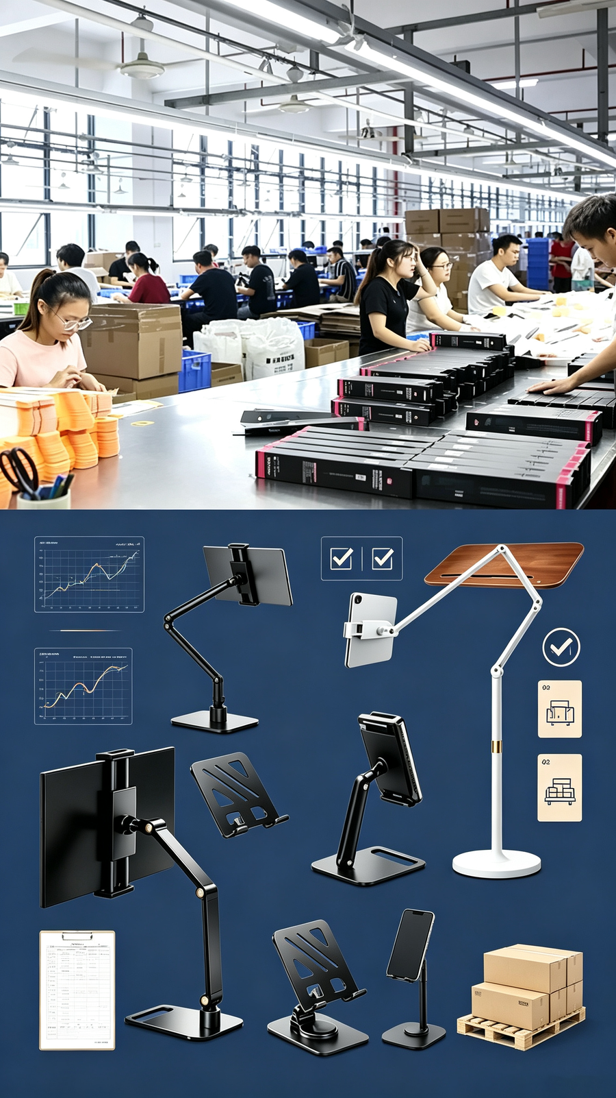 Mass production and packaging for stand products