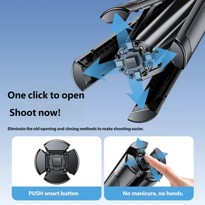 1.8m Selfie Stick Tripod with Bluetooth Remote, 6-Axis Anti-Shake Gimbal, One-Key Open Stand for Phone