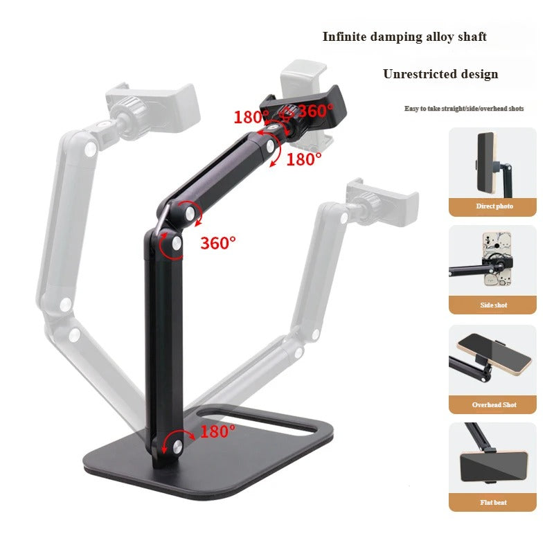 Foldable Desktop Tablet & Phone Stand with Multi-Joint Arm
