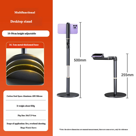 Height Adjustable Desktop Holder with 360° Rotation