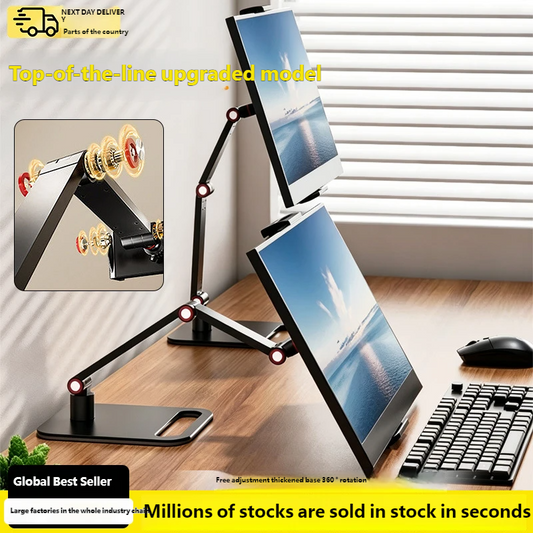 Portable Dual‑Arm Monitor Stand