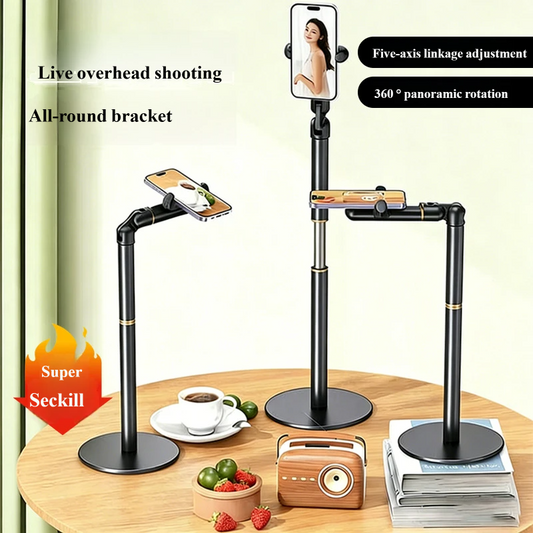 Height Adjustable Desktop Holder with 360° Rotation