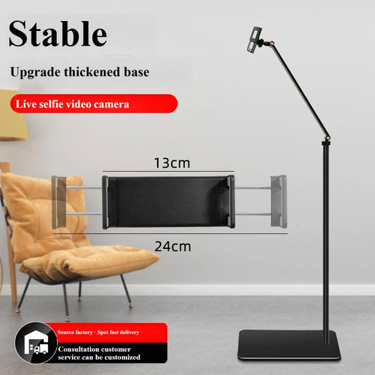 Floor Tablet & Phone Stand, Multi-Joint Adjustable Arm