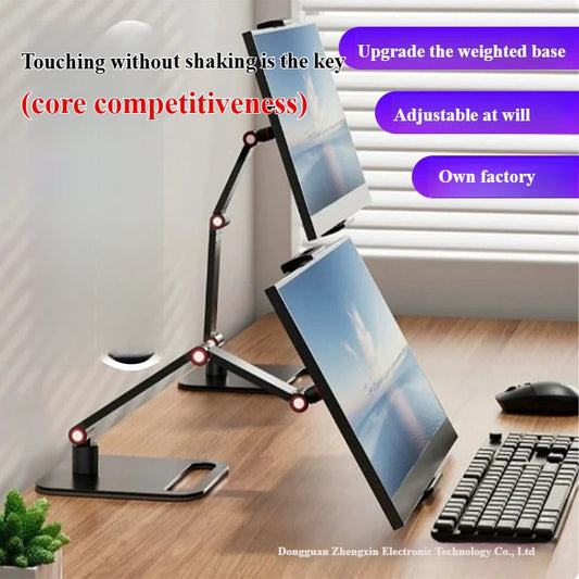 Portable Dual‑Arm Monitor Stand