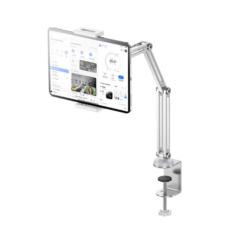 Tablet desk mount, fully adjustable arm, sturdy aluminum construction