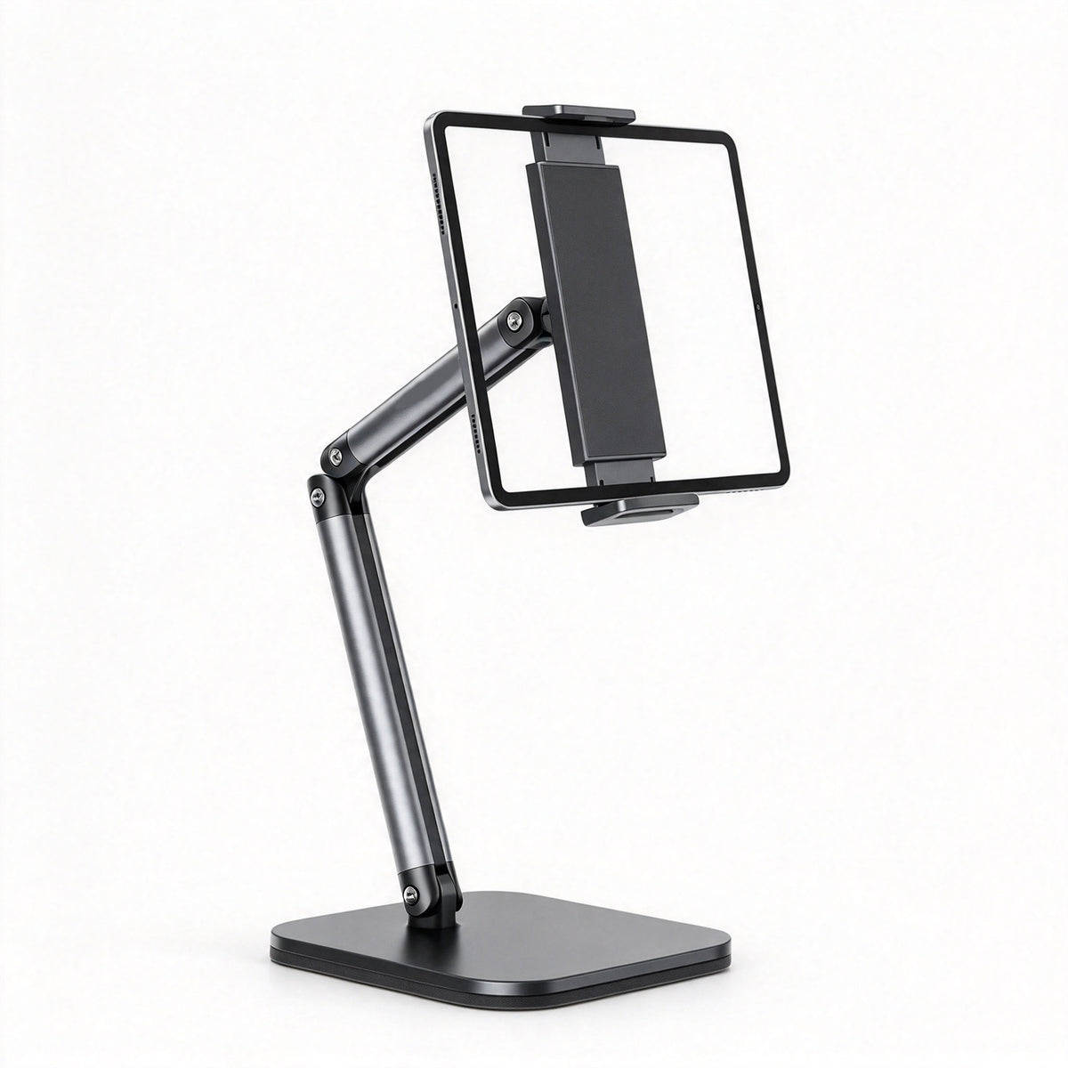 Prime Mount aluminum tablet stand, sturdy arm support, 360 rotation