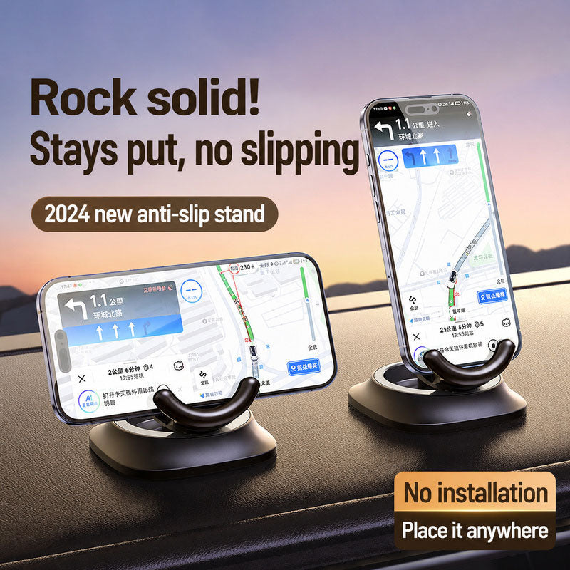Car dashboard phone holder, non-slip base, no installation required