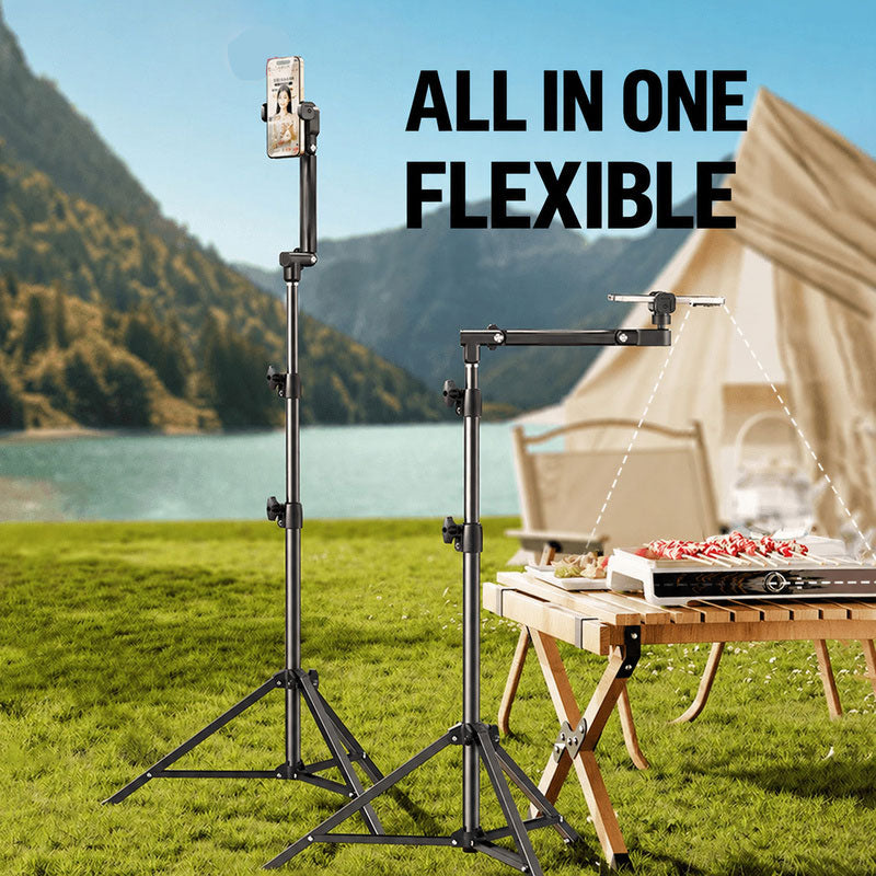 all in one flexible phone tripod stand, height adjustable outdoor shooting holder