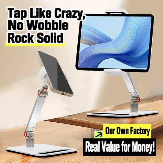 Desktop Tablet Holder, stable non wobble base, phone tablet universal