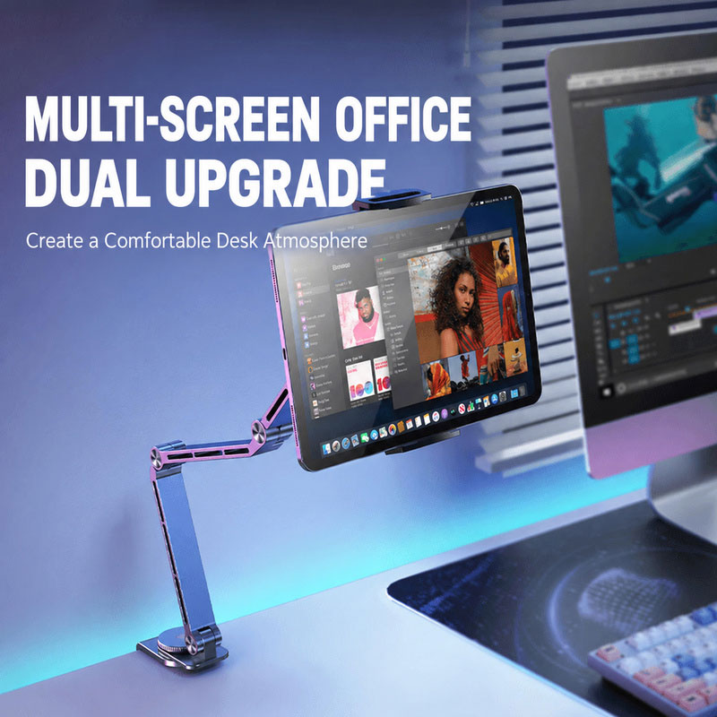 desktop tablet arm mount for multi screen office setup
