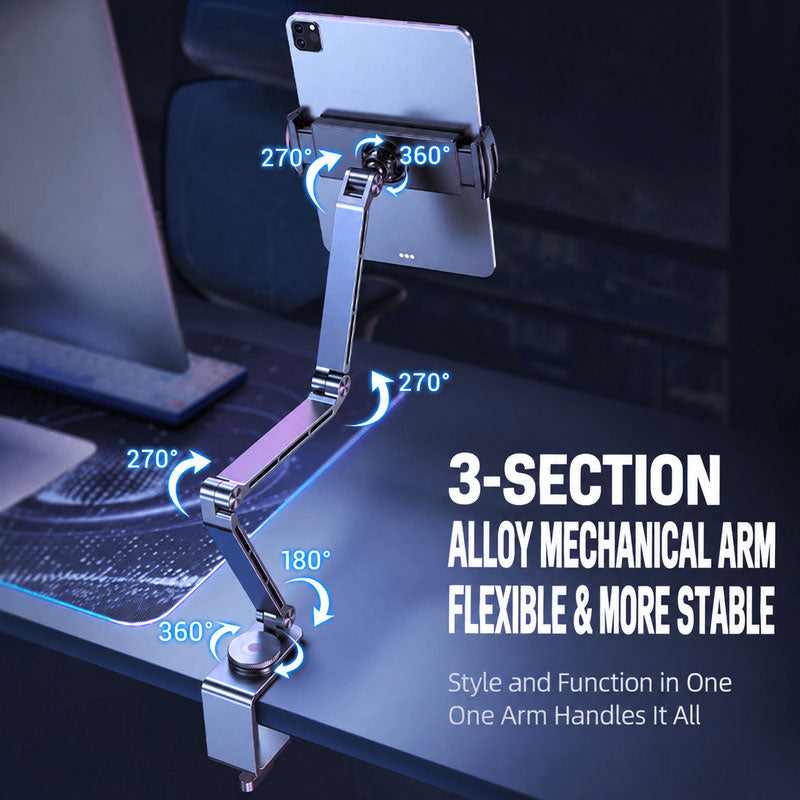 3-section alloy tablet stand multi angle rotation