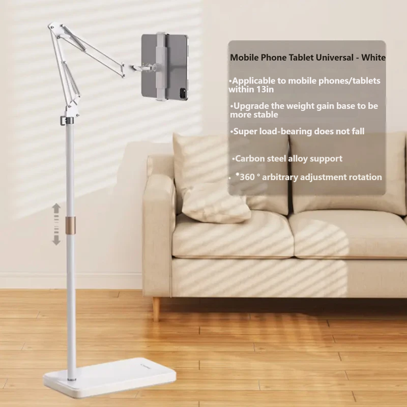 Floor Tablet Stand, Adjustable Arm Phone Holder for Bed Sofa