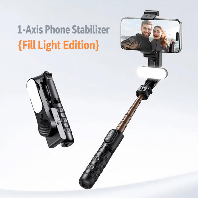 Smartphone stabilizer with fill light and tripod handle