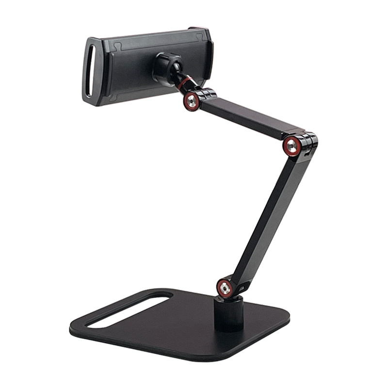 Long Arm Tablet Stand, fully adjustable angles, anti slip silicone protection