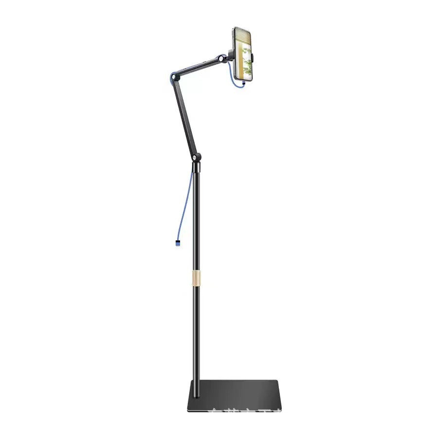 Cantilever Floor Tablet Phone Stand, Adjustable Multi-Joint Holder for Live Streaming & Overhead Shooting