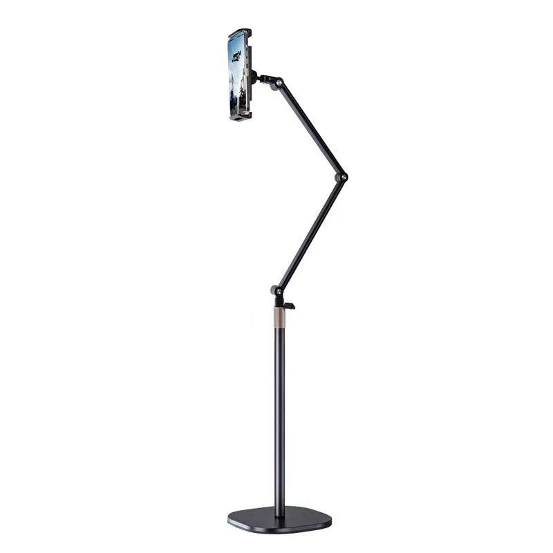 Cantilever Floor Tablet Phone Stand, Adjustable Multi-Joint Holder for Live Streaming & Overhead Shooting