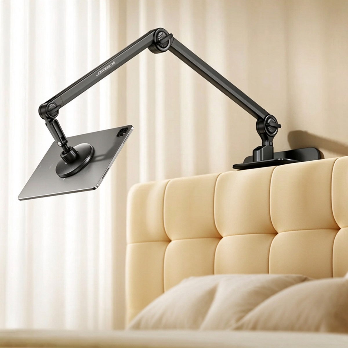 Bedside tablet stand, multi-angle adjustable, magnetic holder